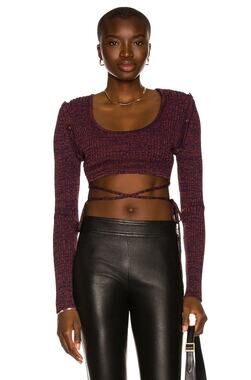 Christopher Esber Crop Top Deconstruct Ribbed Knit Party Evening Streetwear L